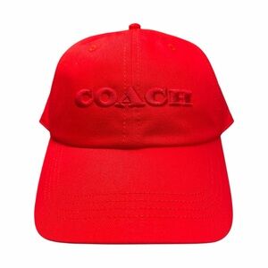 COACH Women's Embroidered Adjustable Baseball Hat Red New with Tags